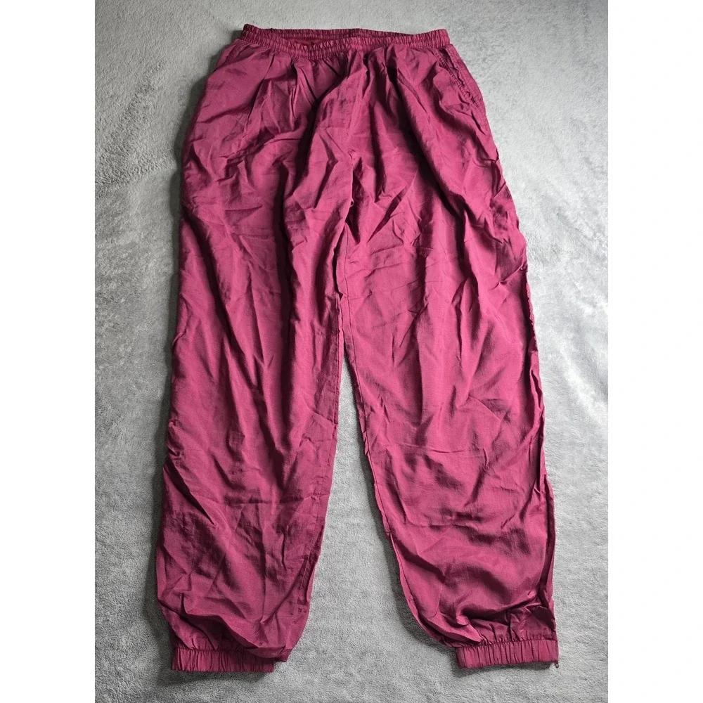 Vintage Nike Track Pants Mens Size XXL Burgundy Baggy Mesh Lined Windbreaker Y2K